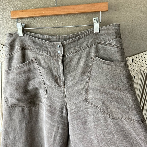 BABETTE San Francisco 100% linen wide leg baggy pants EUC F - Picture 5 of 9